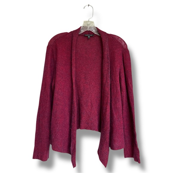 Eileen Fisher Sweaters - Eileen Fisher Cranberry Red Lightweight Wool/Mohair Open Cardigan Size Small